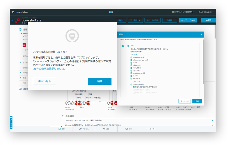侵入後対策製品：Cybereason　EDR　(エンタープライズ版